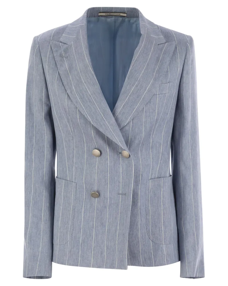 Tagliatore Leinen- und Baumwoll -Nadelstreifen -Blazer Light