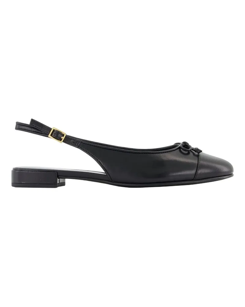 Tory Burch Cap Toe Slingbacks e Leder schwarz Black
