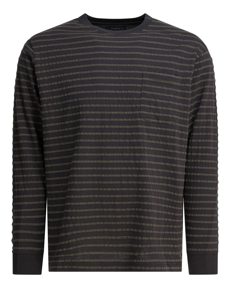 Beams Plus Baumwoll-T-Shirt mit Rundhalsausschnitt Grey