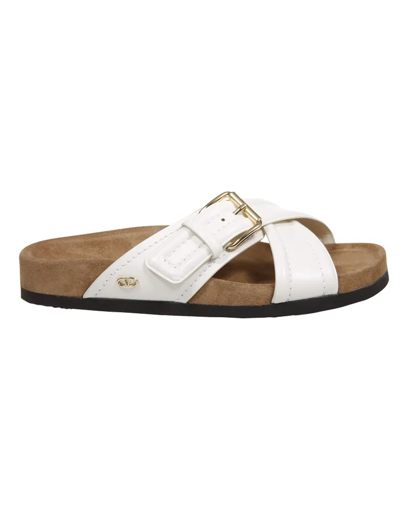 Valentino Garavani Valentino Garavani Leder flache Sandalen White