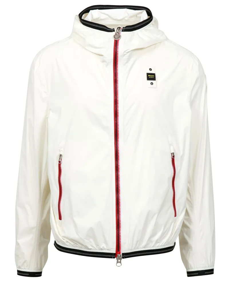 Blauer Mäntel weiß White