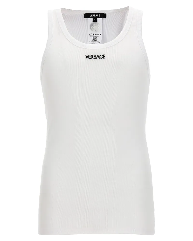 Versace Logo Stickerei Tanktop White