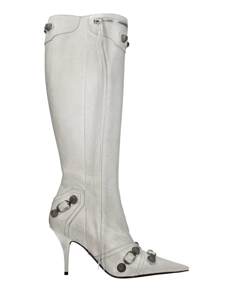 Balenciaga Damens Stiefel aus grauem Leder -