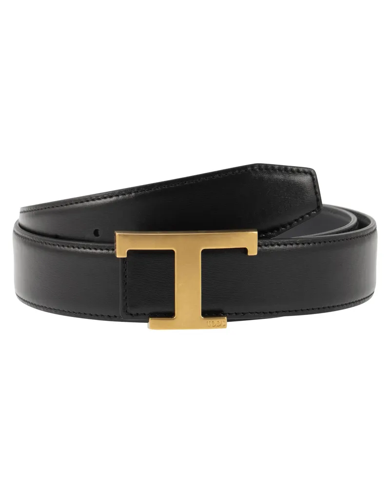 TOD'S TODs zeitlos reversibler Tledergürtel Schwarz
