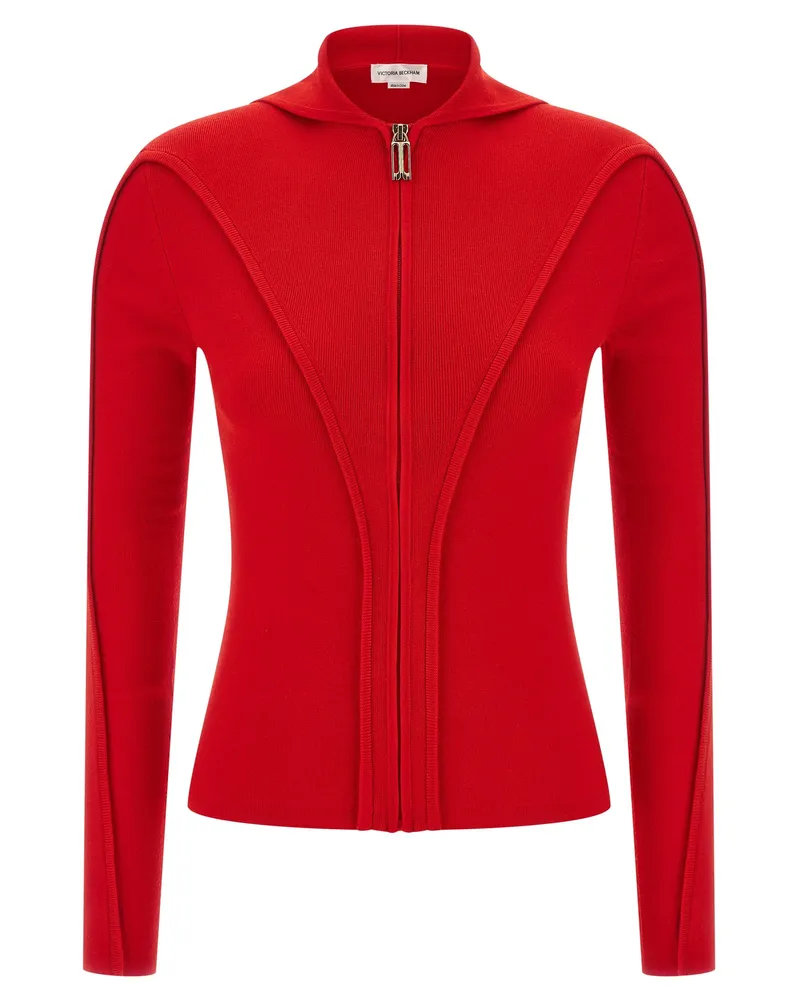 Victoria Beckham mit Kapuze mit Kapital mit Kapuze Red
