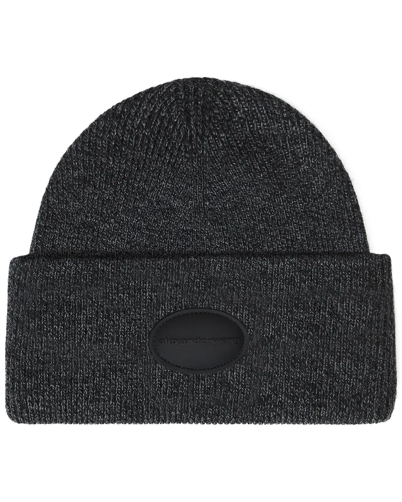 Alexander Wang gerippte Mütze mit Kuppel -Logo -Patch 