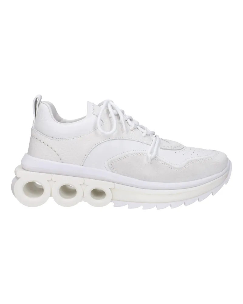 Ferragamo Sneakers Nima Damen Leder weiß/optisch Weiß -