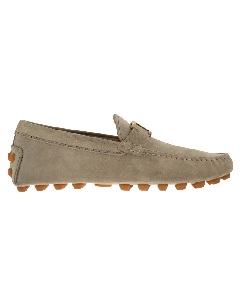 TOD'S Tods Gummiblase t zeitlos in Wildlederleder Turteltaube