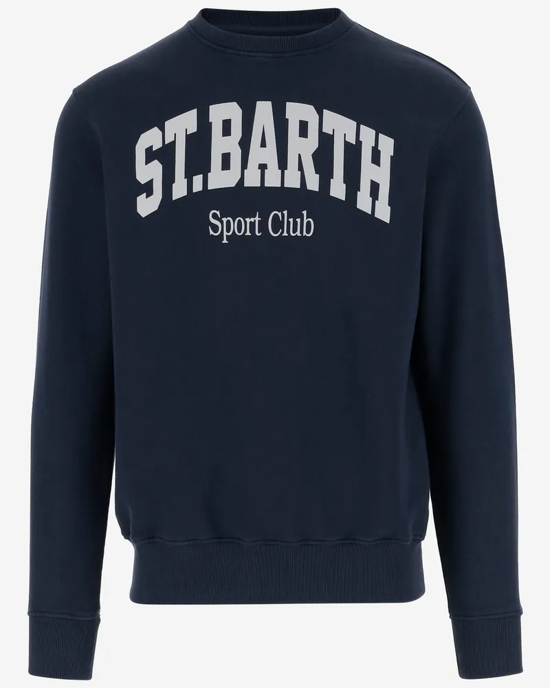 MC2 Saint Barth Cotton Sweatshirt mit Logo Blue