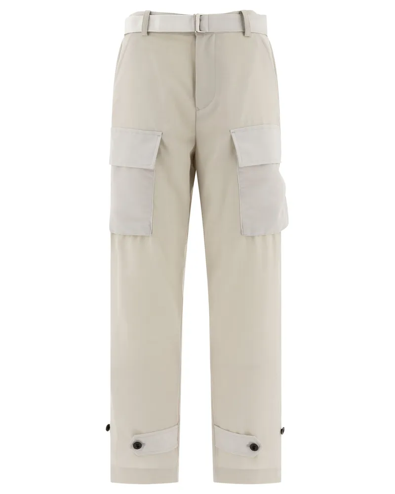 Sacai Cargohose mit Gürtel Beige