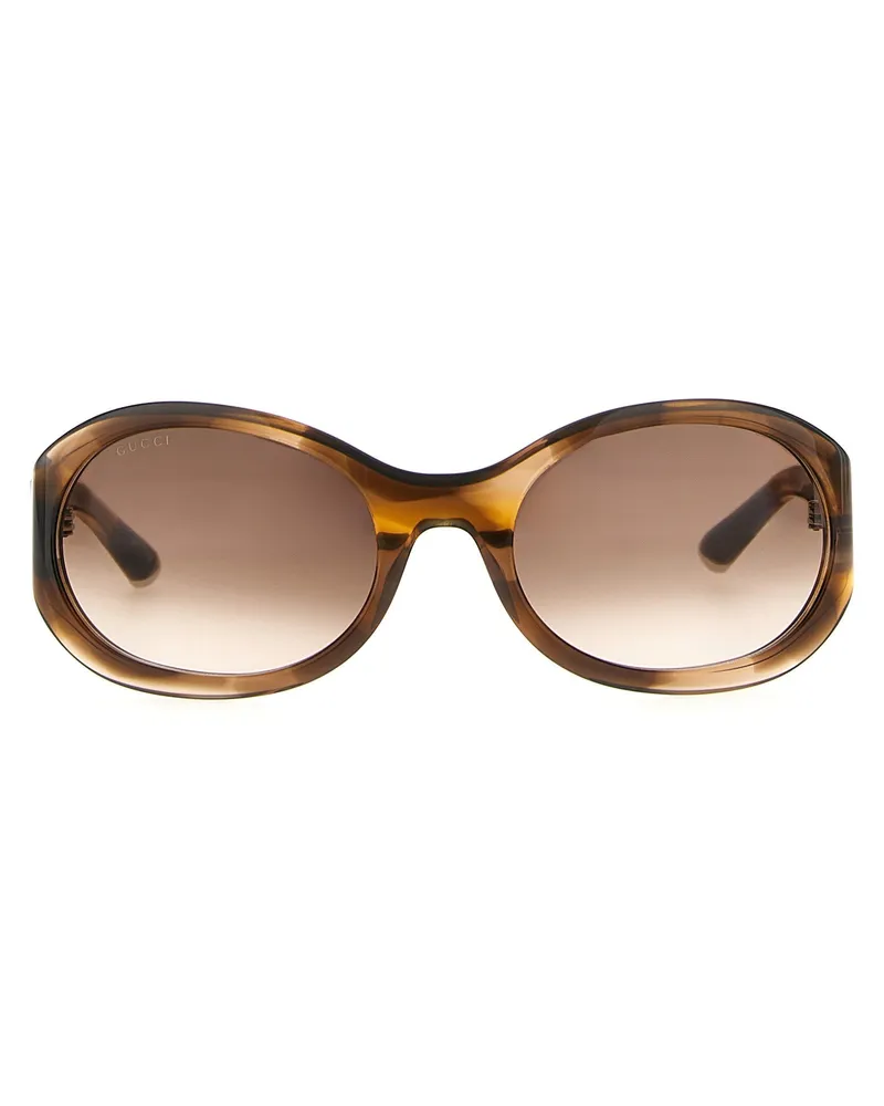 Gucci Runde -Sonnenbrille Brown
