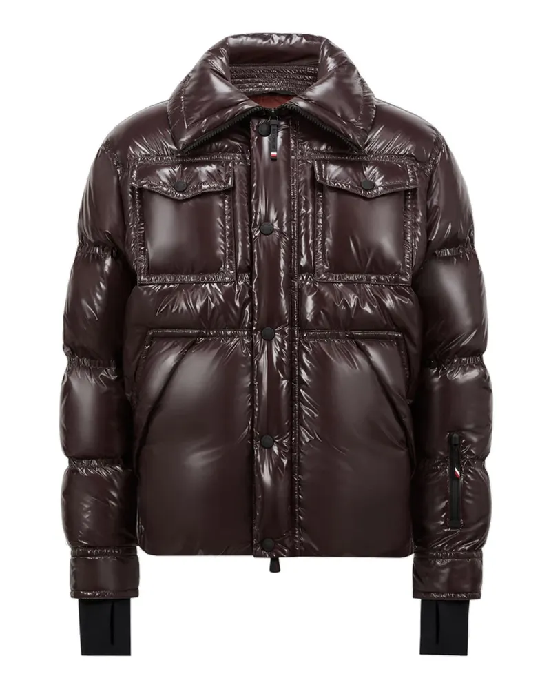 Moncler Grenoble Glossy Down Jacke Brown