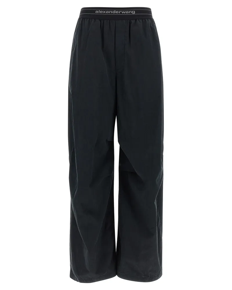 Alexander Wang Logo Elstic Hosen Black