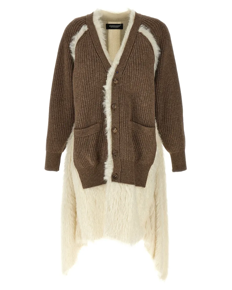 Undercover Unterdecke zwei Material -Strickjacken Brown