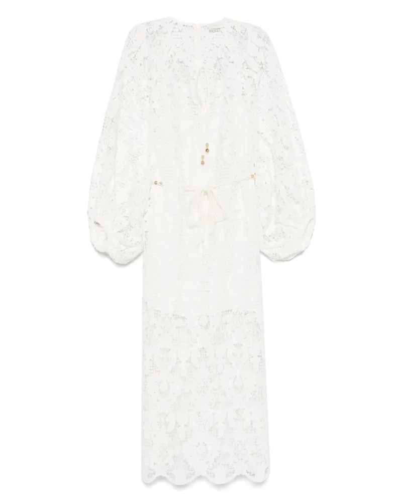 Zimmermann Coco Lace Midi Kleid Ivory