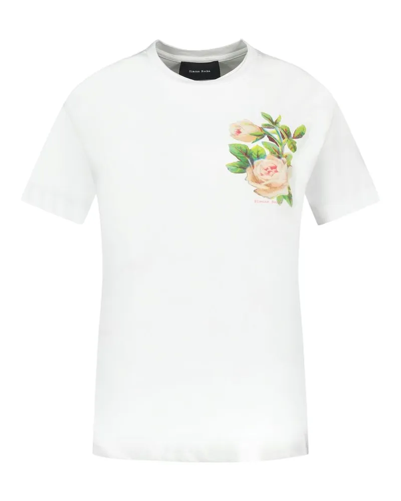 Simone Rocha Rosenbankett T -Shirt  Baumwollwittchen White