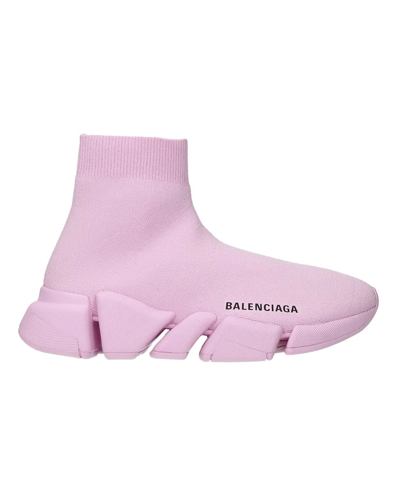 Balenciaga Speed 2.0 Damens Sneakers Stoff Rosa/Pastellrosa -