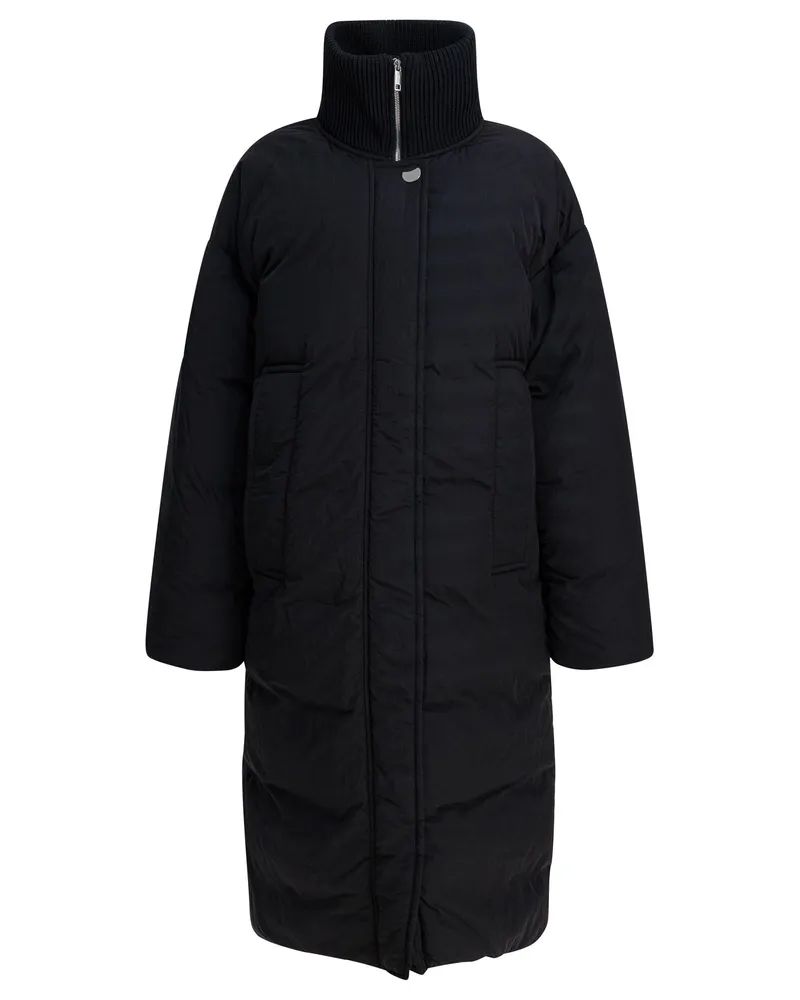 Max Mara Lange Anti-Tropf-Daunenjacke Black