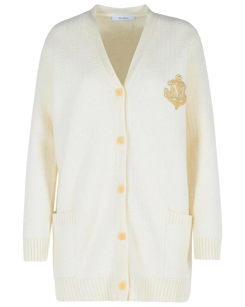 Max Mara Ravello' weiße Wollmischung Cardigan White