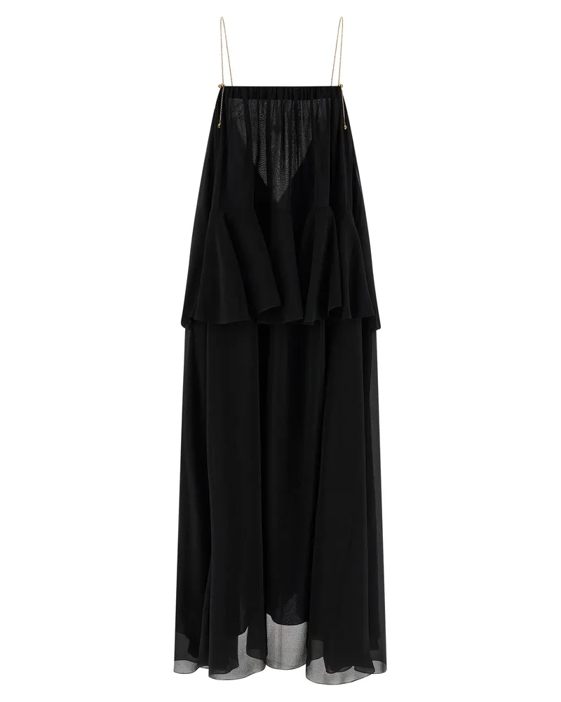Chloé Seidenkleid Black