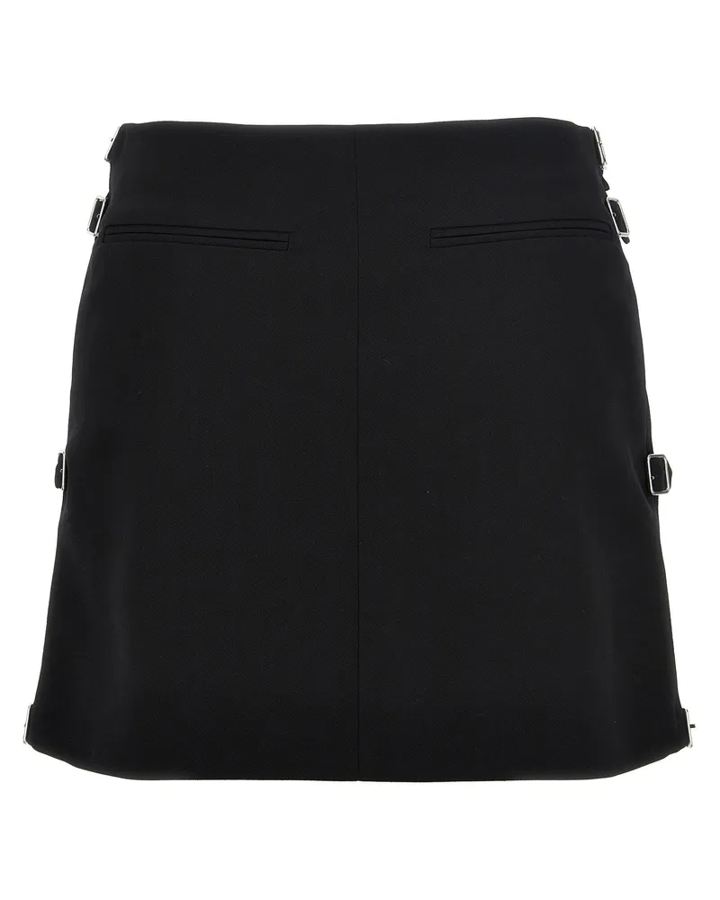 Courrèges Courreves 'Multi -Sangle -Woll -Mini -Rock Black