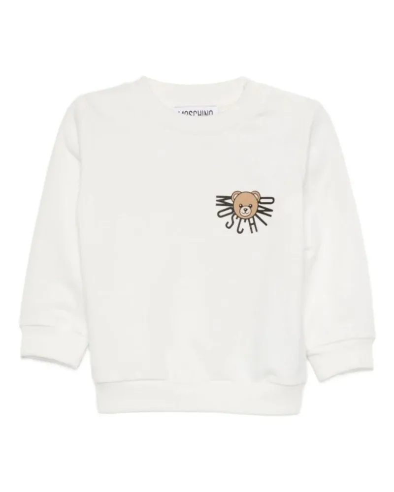 Moschino Hoodless Sweatshirt mit Logo White