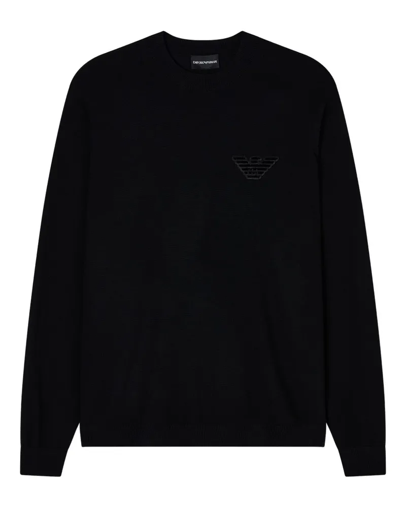 Emporio Armani Woll Crewneck -Jumper Black