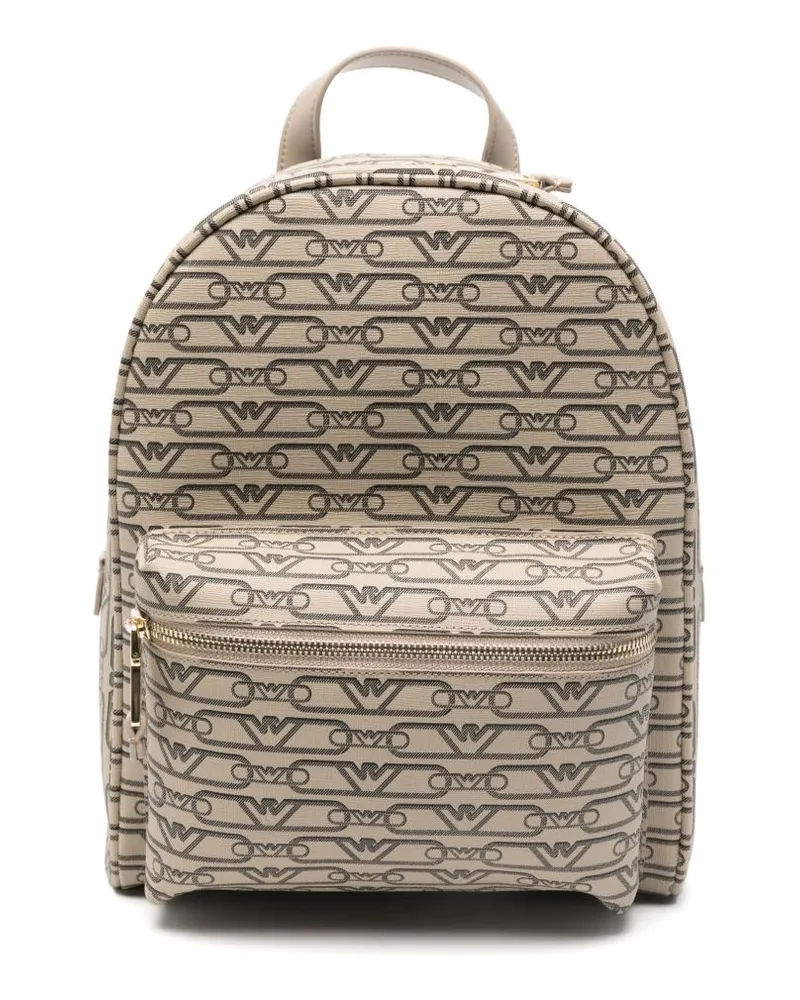 Emporio Armani Allover Logo -Rucksack Beige
