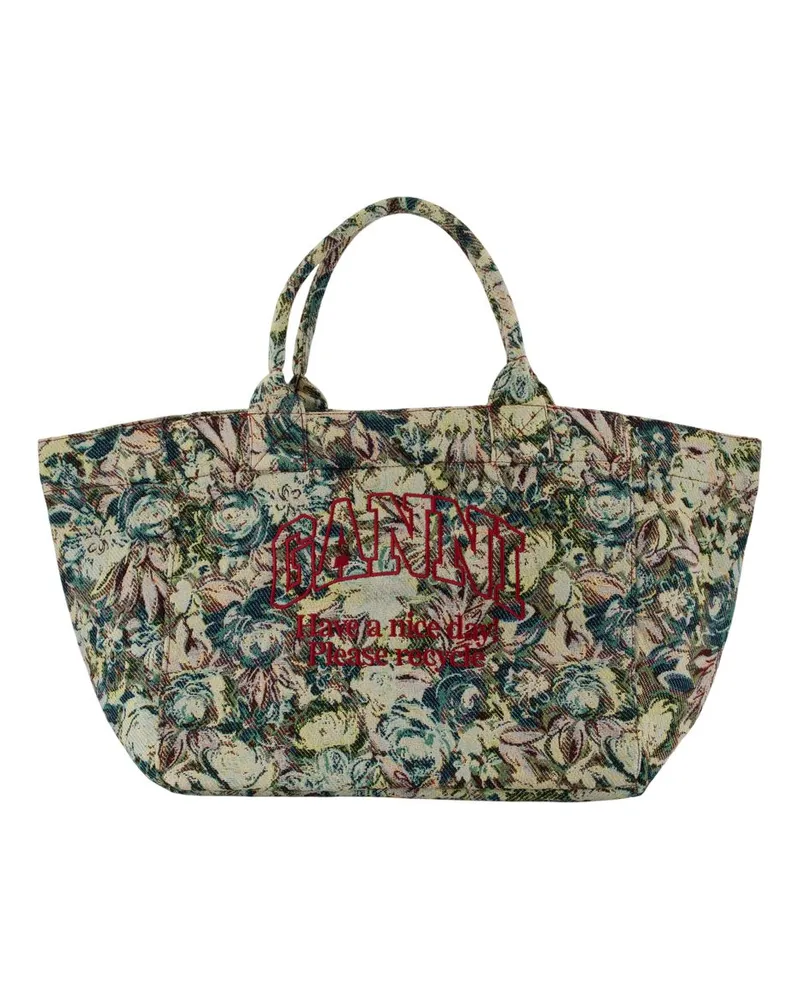 Ganni Xxl Tapissery Reversible Shopper Bag  Synthetic Multicoloror Multicolor