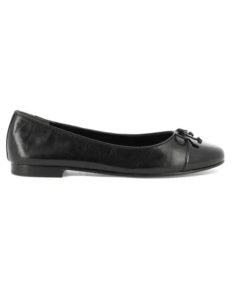 Tory Burch e Cap Toe Ballet Flats Schwarz