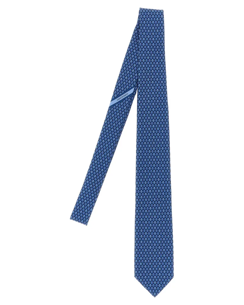 Ferragamo Gancini Pois' Print -Krawatte Blue