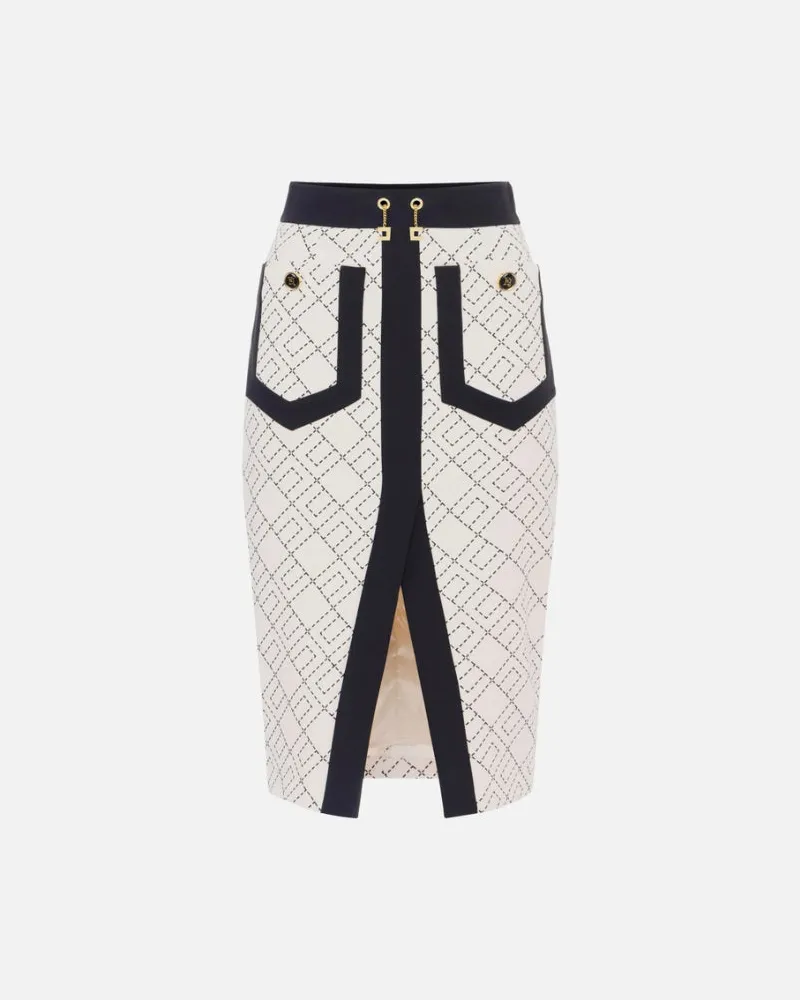 Elisabetta Franchi Zwei -Ton -Rock Latte