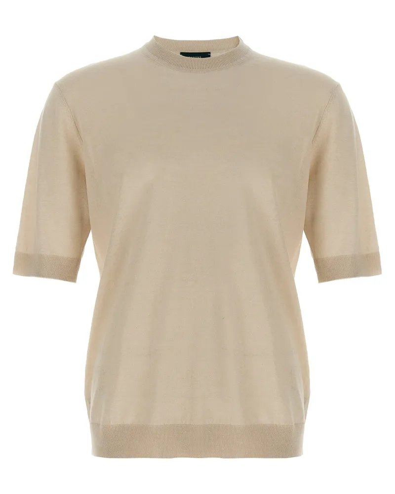 Zanone Leinen Baumwoll -T -Shirt White