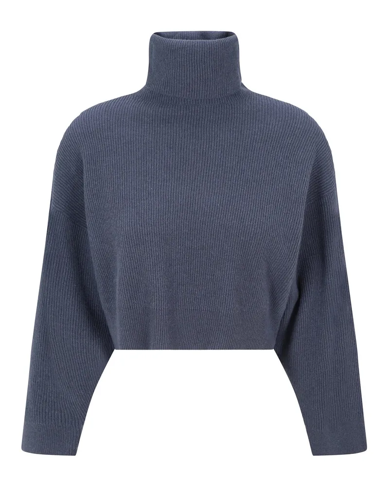 Brunello Cucinelli Rollkragenpullover Blau