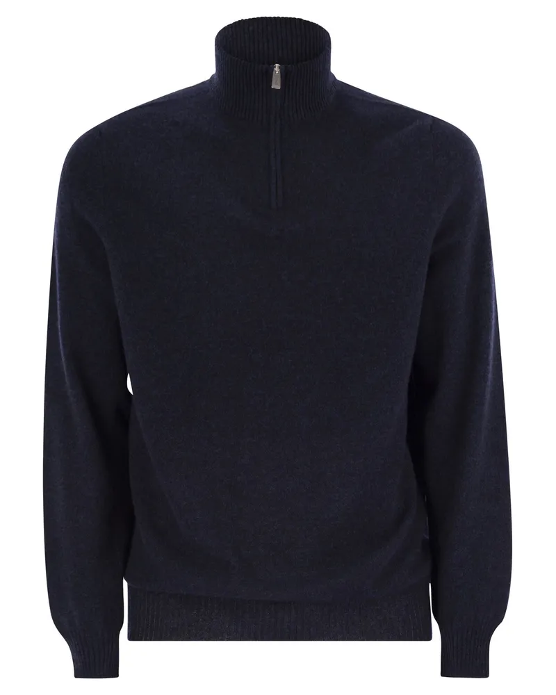 Fedeli Favonio Persia Cashmere Halb Zip -Pullover Night