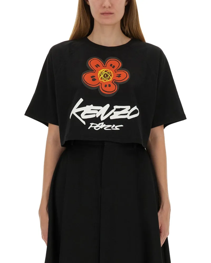 Kenzo Cropped T -Shirt "Futura Black