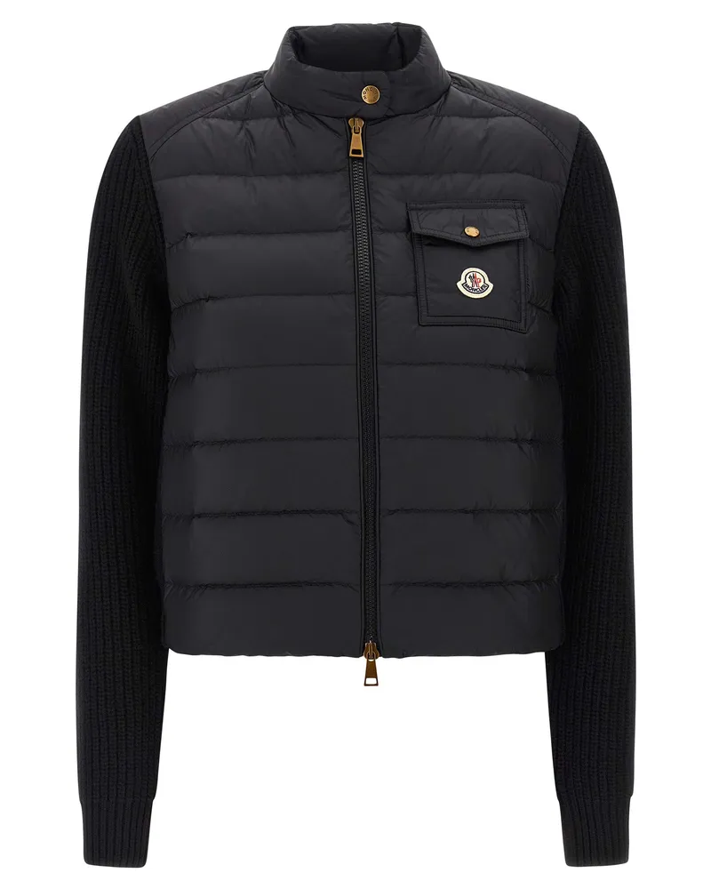 Moncler gepolsterte Strickjacke Black