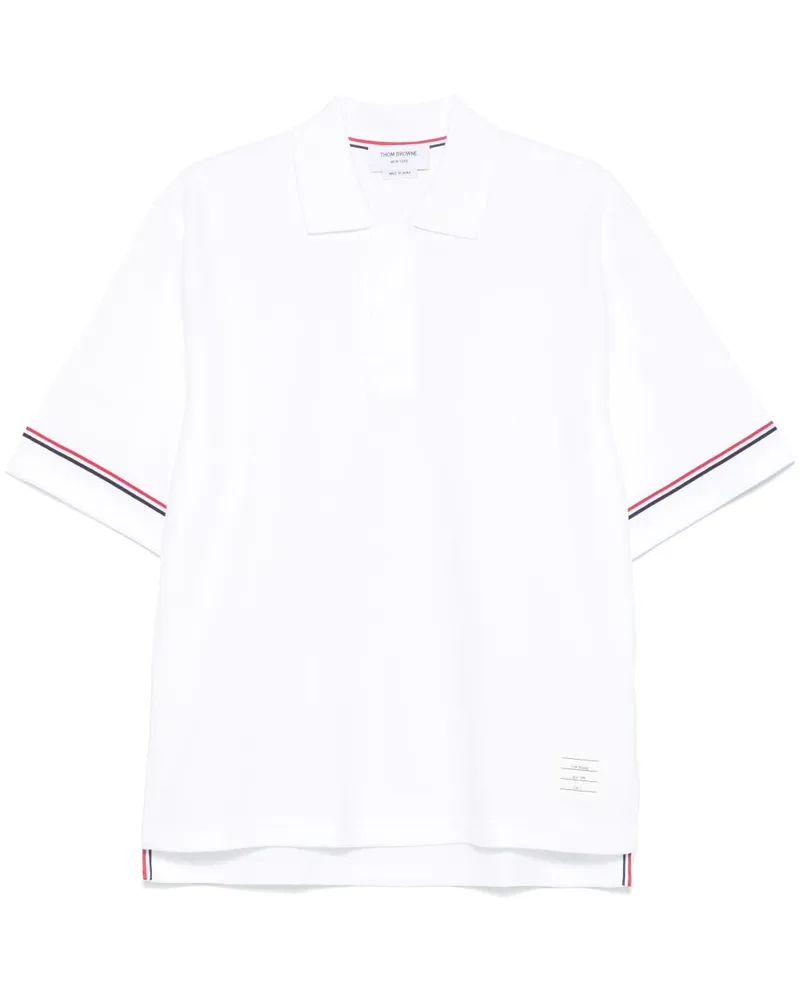 Thom Browne RWB Baumwollpolo -Hemd White