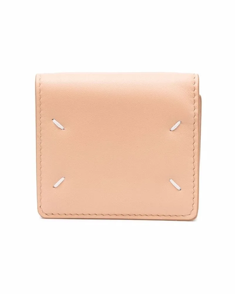 Maison Margiela Brieftasche mit Nähdetails Nude