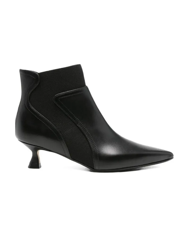 Anna F. Leder-Stiefeletten Black