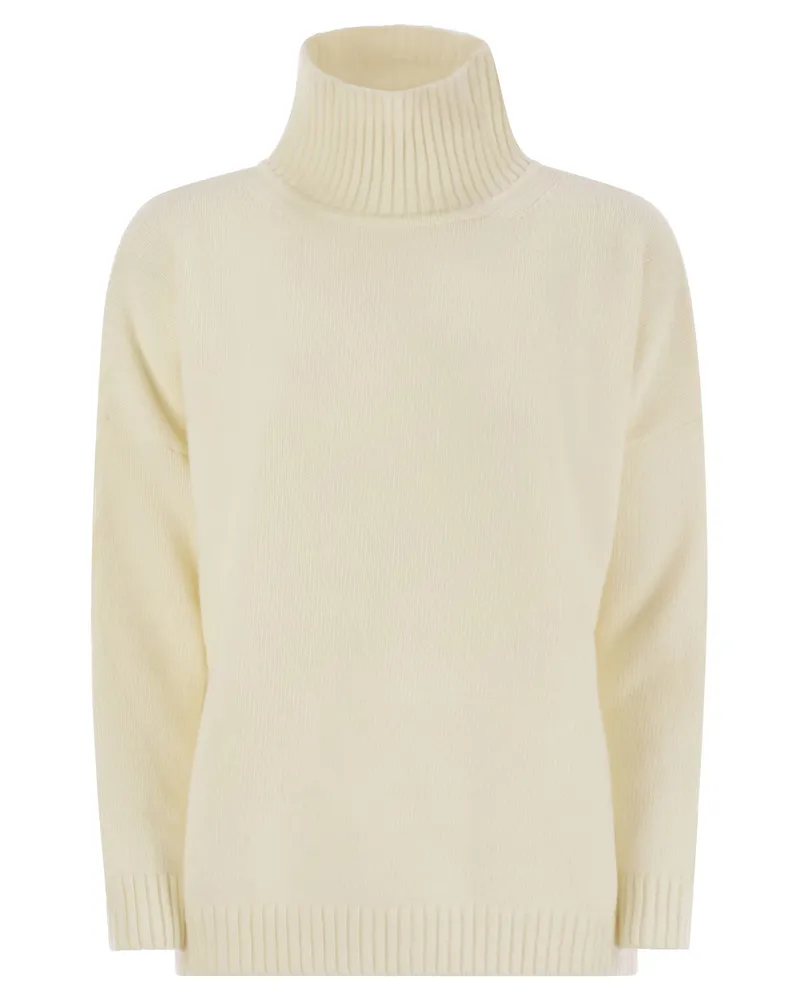 Max Mara Wochenende Max Mara Borgia Wolle Rollkragenpullover Pullover Ecru