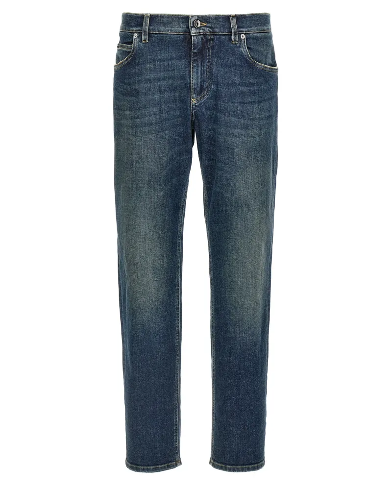 Dolce & Gabbana Logo Plaque Jeans Blue