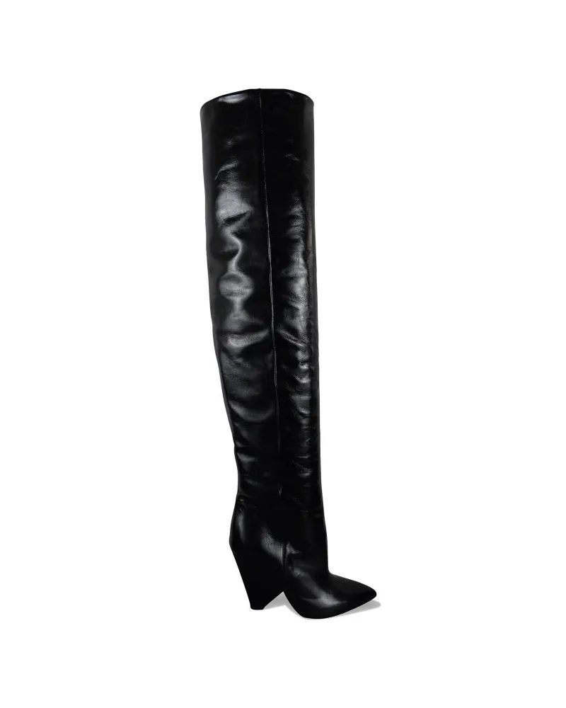 Saint Laurent Niki 105 über den Kniestiefeln Black