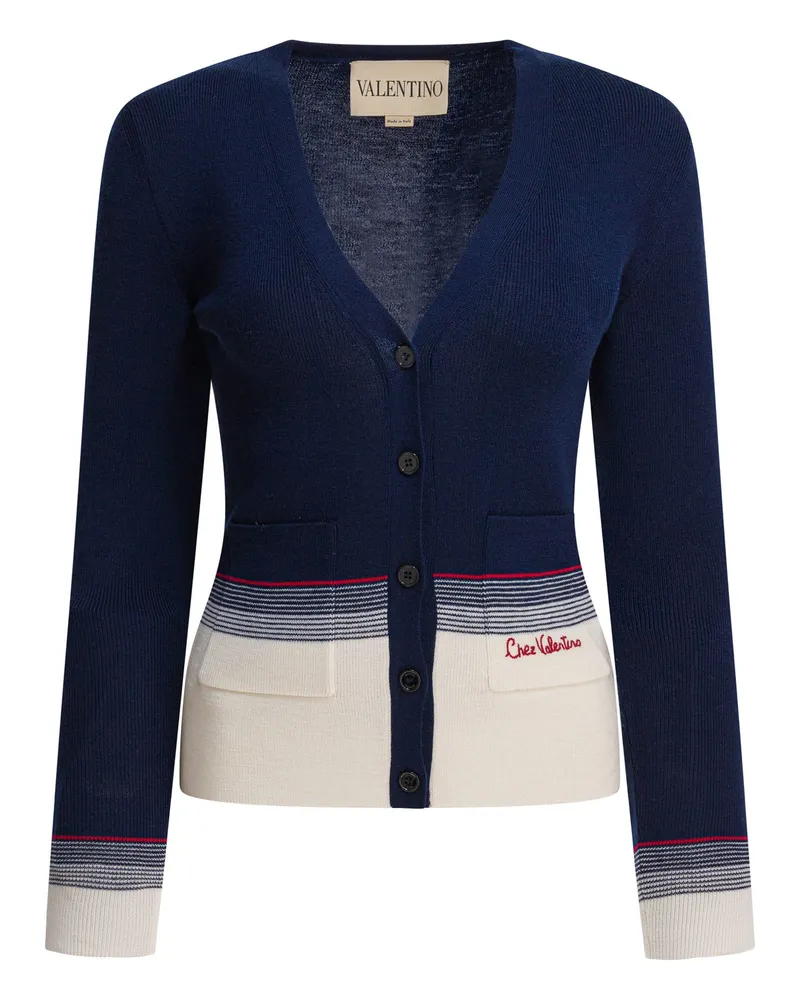 Valentino Garavani Cardigan aus Schurwolle Blue