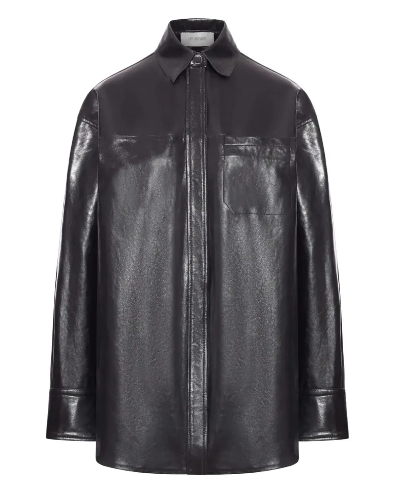 SPORTMAX Borel-Hemd aus Nappaleder Nero