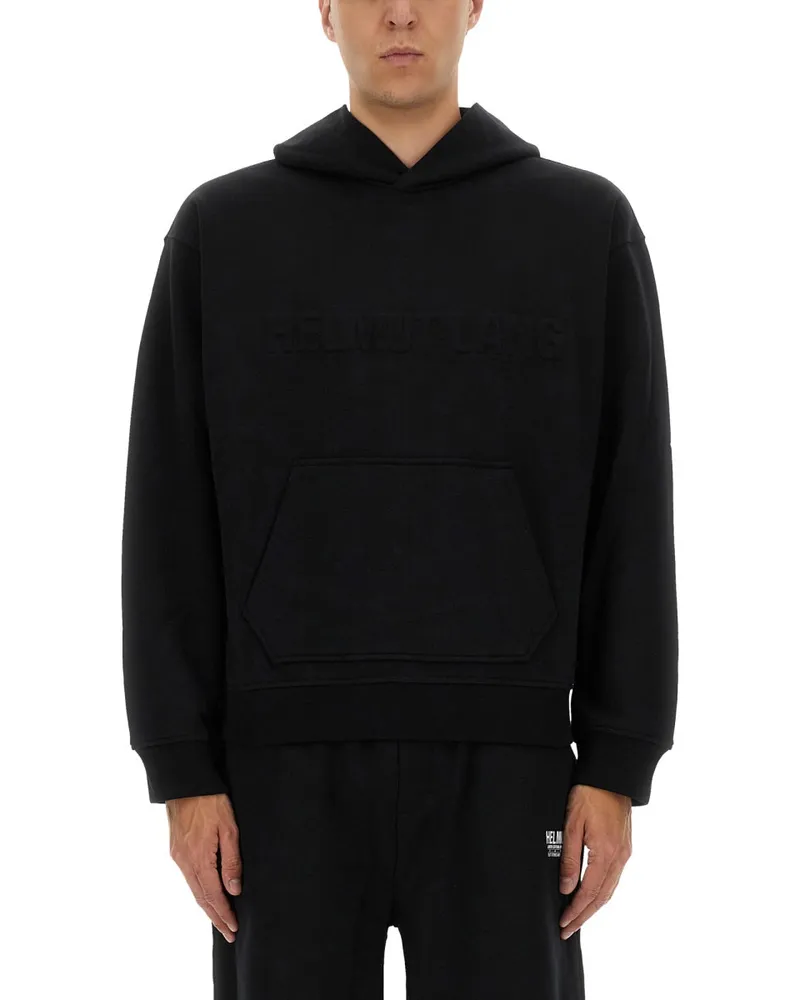 Helmut Lang Sweatshirt mit geprägter Logo Black