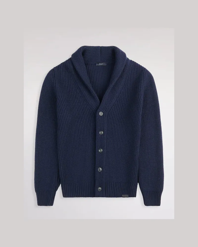 Fay Cardigan in Lana Blue