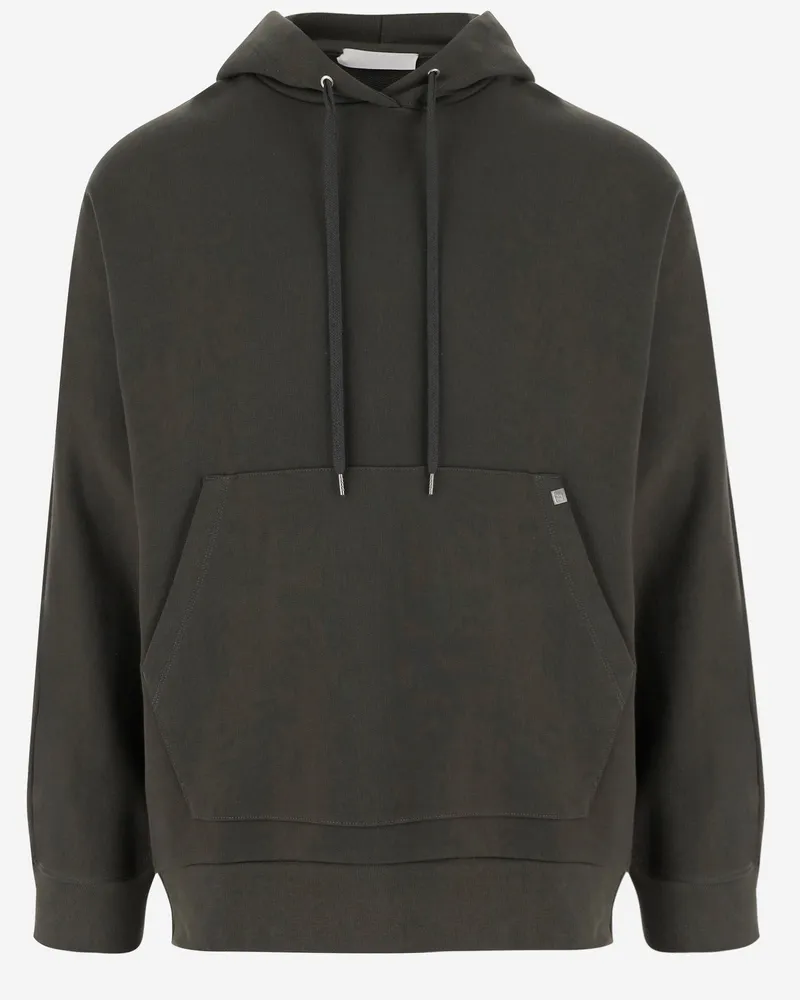 Helmut Lang Cotton Hoodie mit Logo Green