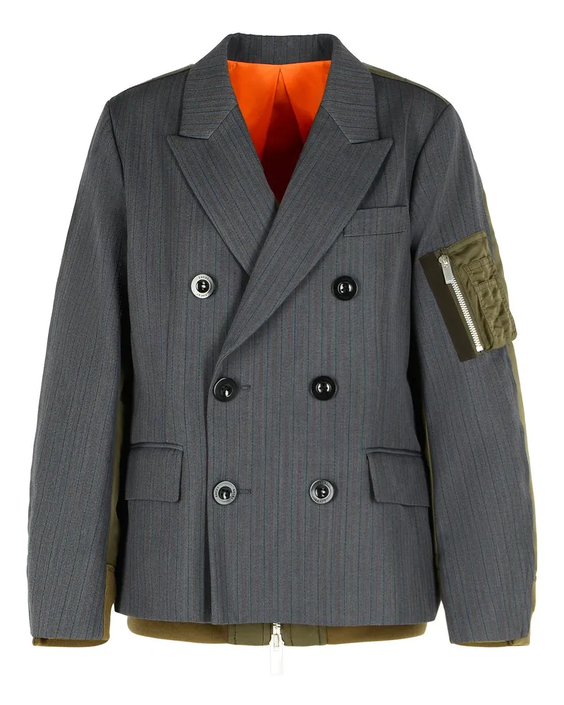 Sacai Grey Woll Mischjacke Grey