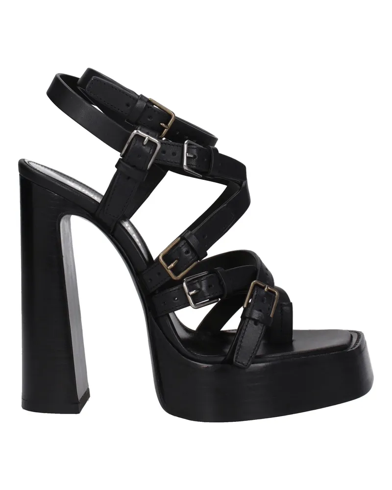 Saint Laurent Damens Sandalen aus schwarzem Leder -